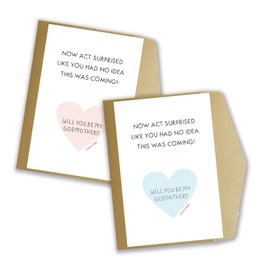 Set of 2 Godparents Proposal Scratch Off Card, 1 Scratch Off Will You Be My Godmother, 1 Will You Be My Godfather
