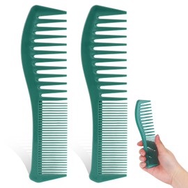Mozeat Lens Hair Comb, 2 PCS 7 Inch Double Tooth Hair Dressing Comb for Women and Men, Professional Fine Wide Tooth Dresser Comb for All Hair Types, Beard and Mustache