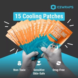 ICEWRAPS - 15 COOLING/COLD PATCHES FOR KID & ADULTS - FEVER REDUCER/MIGRAINE