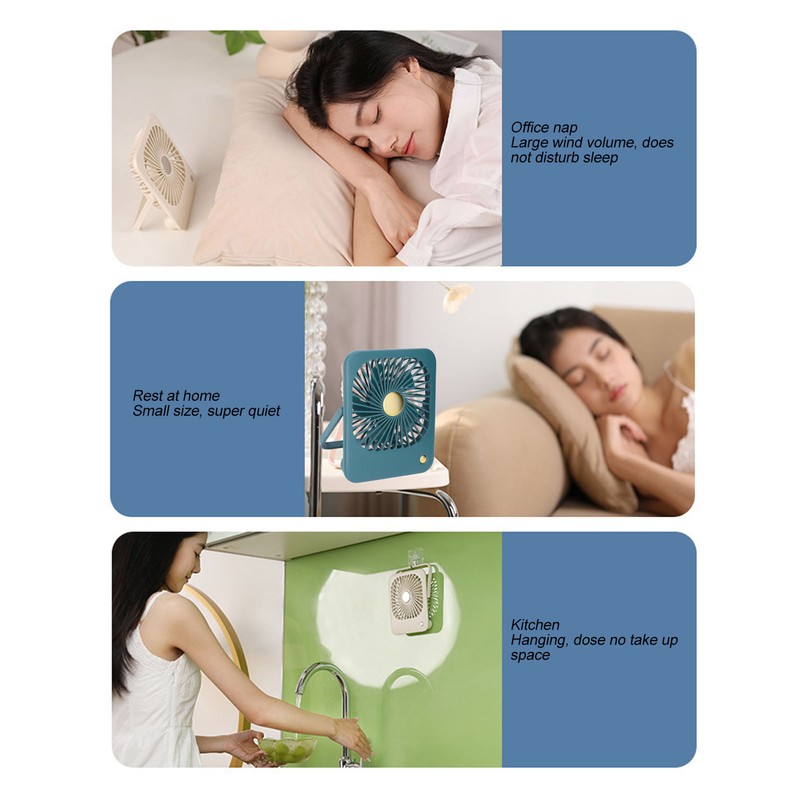 Desk Fan 3 Speed Adjustable Low Noise Powerful Portable Small