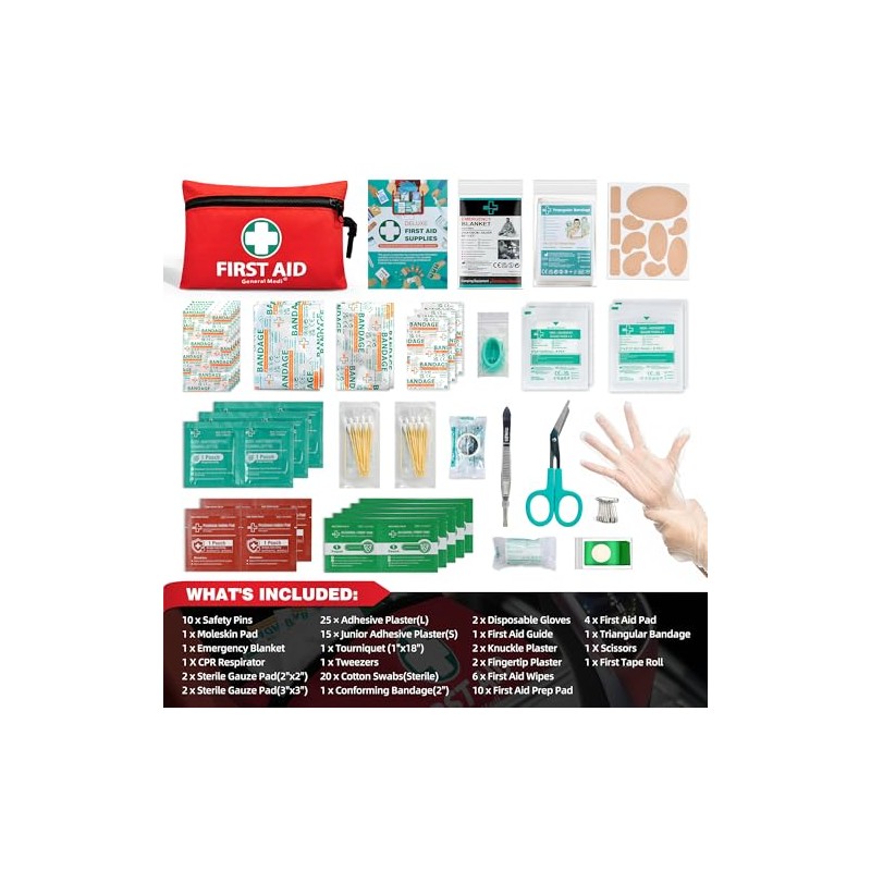 Mini First Aid Kit with 110 Essential Supplies for Home