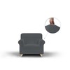 Pretty Double Elastic Sofa Cover Dark Grey 1 Place