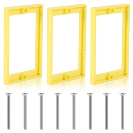 3pcs Electric Outlet Extenders, 1/4" Receptacle Outlet Box Extender with Screws Junction Box Extender Single Gang Electrical Box Extender for Electric Box Electric Outlet Switches (Yellow)