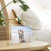NIUBEE 5x7 Clear Acrylic Desktop Picture Frame, Beveled Frameless Plexiglass