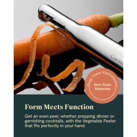 Caraway Vegetable Peeler - Non Toxic Stainless Steel - Essential Kitchen Tool - Ergonomic Handle