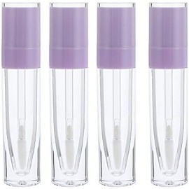 Tubo de Brillo de Labios Vacío Redondo 10 Piezas de Plástico Púrpura, con Varita Incluida, para Muestras y Viaje, Ligero Fugas, Envase para Aceite Labial