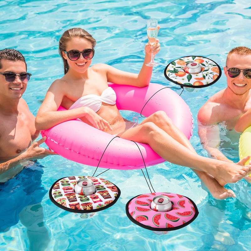 Funnymoom 6 Pcs Neoprene Floating Drink Holder Floating Coaster Pool