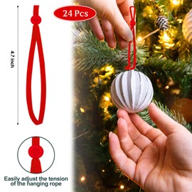 Daifunli 24 Pcs Christmas Ornament Anchor Adjustable Christmas Ornament Hooks Non Slip Hangers Hooks Christmas Tree Ornaments Anchor for Christmas Tree Decorations (Red)