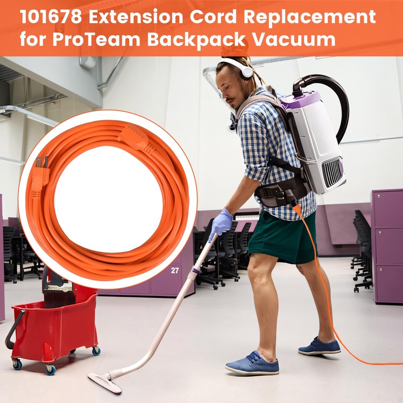 BANLIN 50FT 101678 Extension Cord Compatible with ProTeam Backpack Vacuums,