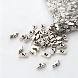 HXJDAM T-Slot Nuts, Pack of 120 Hammer Head Nuts, 8 mm Groove 8 M6, Galvanised Steel, M6 Thread T-Slot Nuts, Carbon Steel Hammer Nut for Aluminium Profile Extrusion Slot (EU30-M6 x16x8)