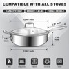 EWFEN 12 Inch Tri-Ply Stainless Steel Frying Pan, 5-Quart Deep