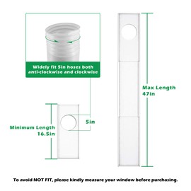 Forestchill Portable Air Conditioner Window Seal Plates Kit for 5" Diameter Exhaust Hose, Universal AC Vent Kit for Sliding Windows and Hung Windows, Adjustable Length Sealing Panels for Mobile A/C