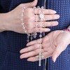 Nazareth Store Light Pink Crystallized Beads Rosary Necklace Holy Soil