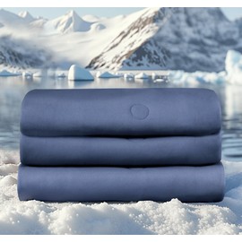 DOWNFORT Twin Cooling Comforter with Tencel™ Fill for Hot Sleepers & Night Sweats - Lightweight, Breathable, Double-Sided Cold Blanket All Season Thin Bedding (Blue, Twin XL 68"x 90")