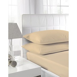 Textiles Direct Easy Care Polycotton Latte Single Fitted Sheet