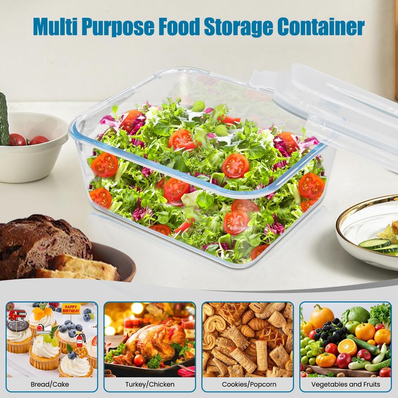Hontent Large Glass Storage Containers with Lids 201oz Extra Large