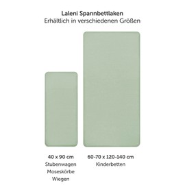 Laleni Premium fitted sheets for baby bed, breathable, 100% cotton (150 g/m²), Oeko-Tex 100 Certified, 70 x 140 cm, summer green