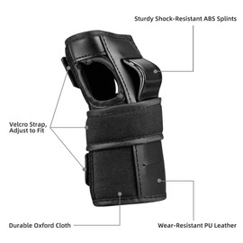 Wrist Guards with Palm Protection Pads for Adults and Kids, Adjustable Wrist Palms Protective Gear for Skateboarding, Longboarding, Roller Blading, Inline Skating, Snowboarding