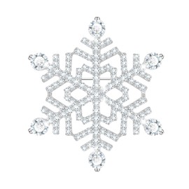 KristLand - Elegante broche para boda, diseño de flor de sol, diseño de copos de nieve, doble uso, Cristal, Cristales