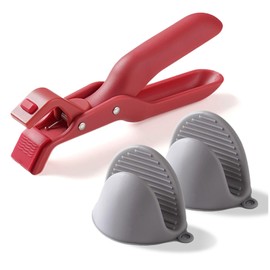 Silicone Anti-Scald Clip Oven Mitt Set,Heat Resistant Hot Bowl Dish Plate Gripper Clips Tongs Clamp Holder, Silicone Anti Slip Clip for Kitchen,Cooking,Baking,BBQ