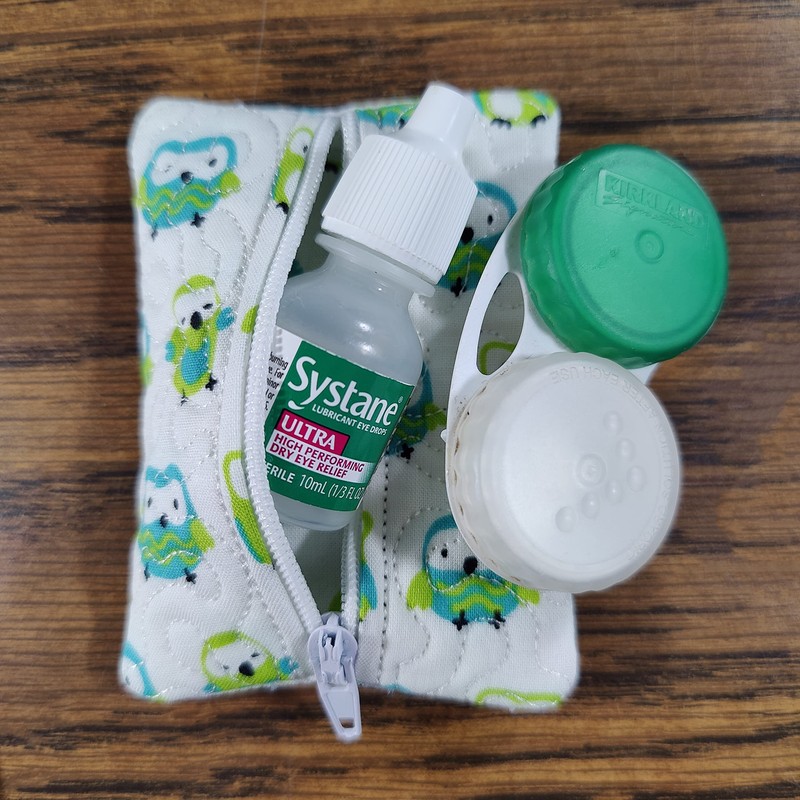 Mini Zipper Pouch (Pink and Green, Dip Dye)