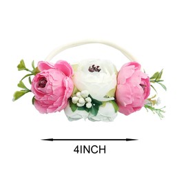 BGFKS Baby Girl Rainbow Floral Tutu Dress,Toddler Girls Birthday Party Princess Dresses with Floral Headband(Rainbow,5-6Y).