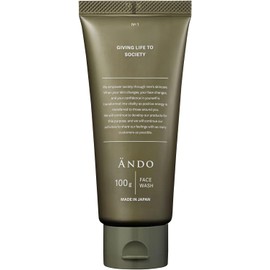  ANDO Face Wash Face Wash, 4 Types of Natural Fatty Acids and 3 Ceramides, 3.5 oz (100 g), For Men Skin Care, For Sensitive Skin, Ultra Dense Foam, Wash   Moisturize, Won't Tend