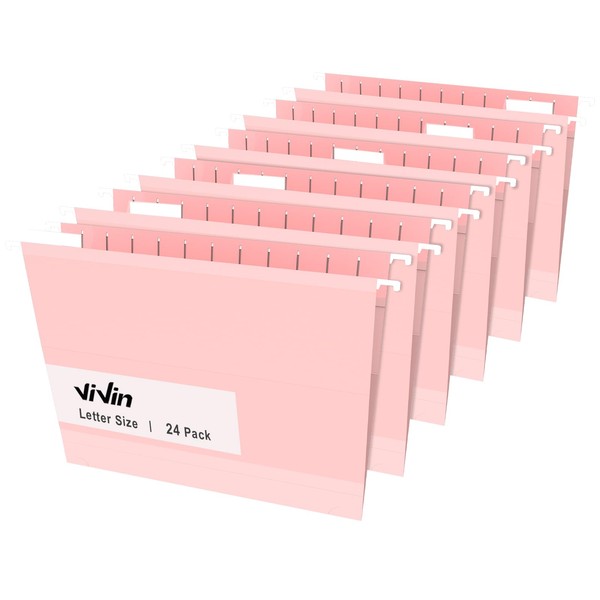 ViVin Hanging File Folders, 1/5-Cut Adjustable Tabs with 24 Per