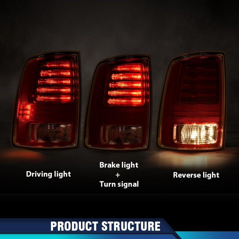 PIT66 LED Tail Lights Assembly Compatible with Dodge Ram 1500