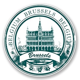 2 x 10cm Brussels Belgium Vinyl Sticker Decal Travel Luggage Tag Laptop #6774 (10cm x 10cm)