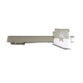 Arizona State Map Shape and Flag Design Square Tie Clip