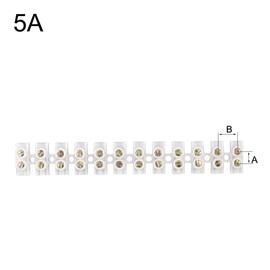 sourcing map Terminal Strip Screw Terminal Barrier Block 5A 12 Position Dual Row Type U Wire Connector 2pcs