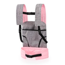 Bayer Design Dolls: Carrier Modern Design - Grey, Pink, Butterfly - Fits Dolls Up to 18', Kids Pretend Play, Padded & Adjustable Shoulder Straps, Integrated Seat, Accessory for -Plush Toys, Ages 3+