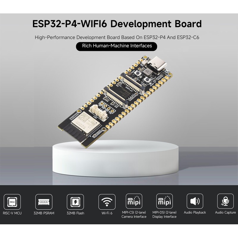 ESP32-P4-WIFI6 High-Performance Development Board, Based On ESP32-P4 and ESP32-C6, Supports