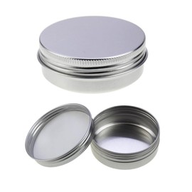 Stoooduo Aluminum Can Cream Case, 15ml, Set of 2, Divided Containers, Refill Containers, Replacement Containers, Easy to Carry, Travel Essentials, Round Silver