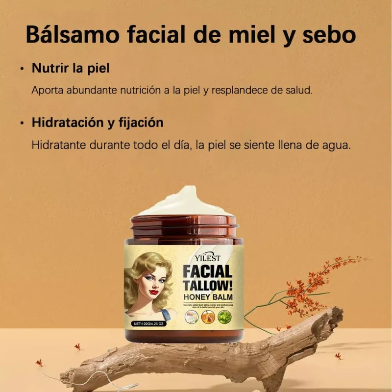 Crema Facial Hidratante YILEST Sebo Res Miel Pack 2 Uds