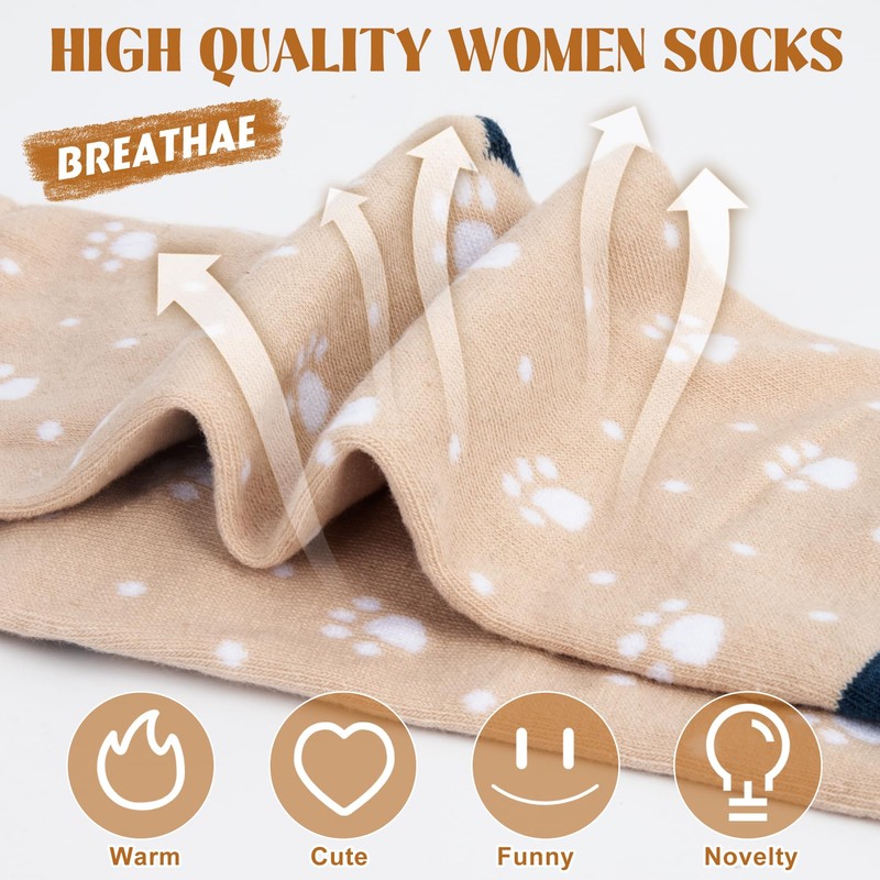 YSense Wear Women's Cute Animal Socks 5 Pairs, Multicolor