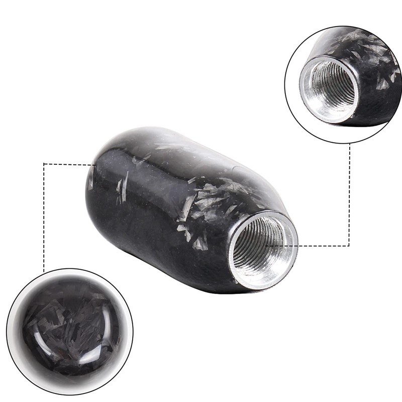 muge racing Gear Shift Knob,Universal Carbon Fiber Forged Pattern Car