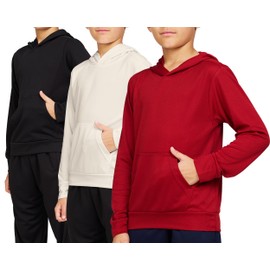 PURE CHAMP 3 Pack Mesh Boys Hoodies Active Athletic Quick Dry Pullover Hoodies For Boys Essentials Hoodie Lightweight 4-20(Set 5 Size 2X-Large)