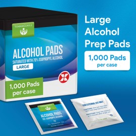 Alcohol Wipes Individually Wrapped - Case of 1000 Sterile Alcohol Prep Pads Saturated with 70% Isopropyl - Skin Prep Swabs for First Aid, Injections, Nails, and Medical Use - Large