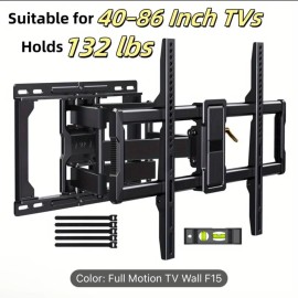 Wall Mount TV Holder Up to 132 Lbs Suitable For 40-86 Inches Smart TV, Flexible