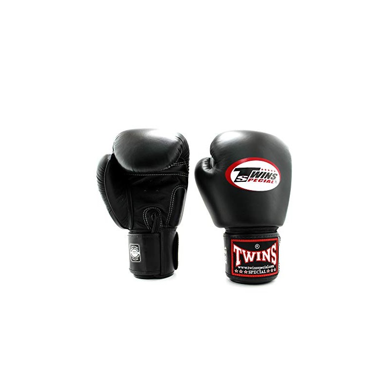 Twins Genuine Leather Boxing Gloves, black