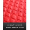 LSXUANCHU Red Car Floor Mats, Luxury Faux Leather Automotive Floor