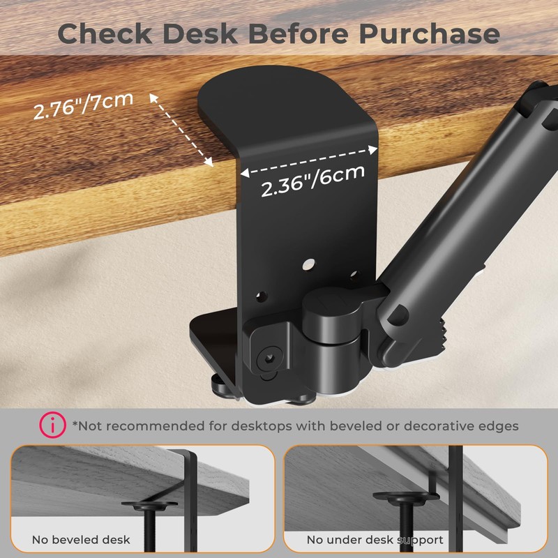 JOY worker Upgraded Clamp-on Adjustable Armrest, Above/Below Table Extension Platform