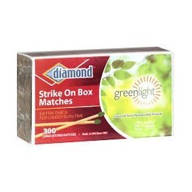 Diamond Wooden Matches, Kitchen Matches, Strike on Box Matches, 5 Boxes of 300 in each box for a total of 1,500 matches, Extra Thick for longer burn time.