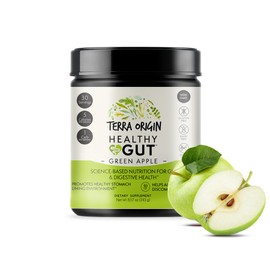 TERRA ORIGIN- Healthy Gut Green Apple  30 porciones con LGlutamina, Zinc, Glucosamina, Corteza de Olmo Resbaladizo, Pantano