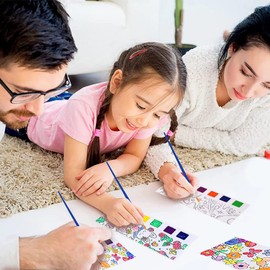 DIKOCO 5 Pack Watercolor Painting Book Set - Travel Pocket Kit with Coloring Books for Kids Watercolor Paint Book Set with Brush Travel Pocket Christmas Color Paint Sets for Kids Ages 2-4,3-5,4-8