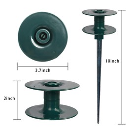 Hourleey 6 Pack Garden Hose Guide Spike, 10 Inch Rustproof Zinc Sturdy Metal Stake, Heavy Duty Spin Top, Keeps Garden Hose Out of Flower Beds for Plant Protection | Hourleey