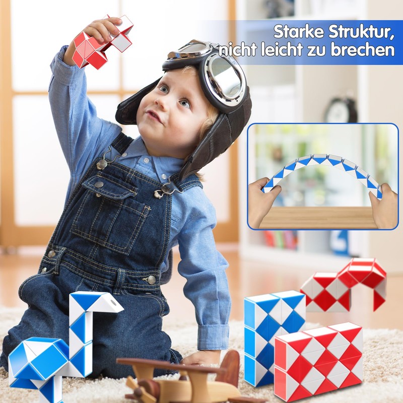 ECHOCUBE Magic Snake Cube, 2 Pack 24 Pieces Snake Ruler