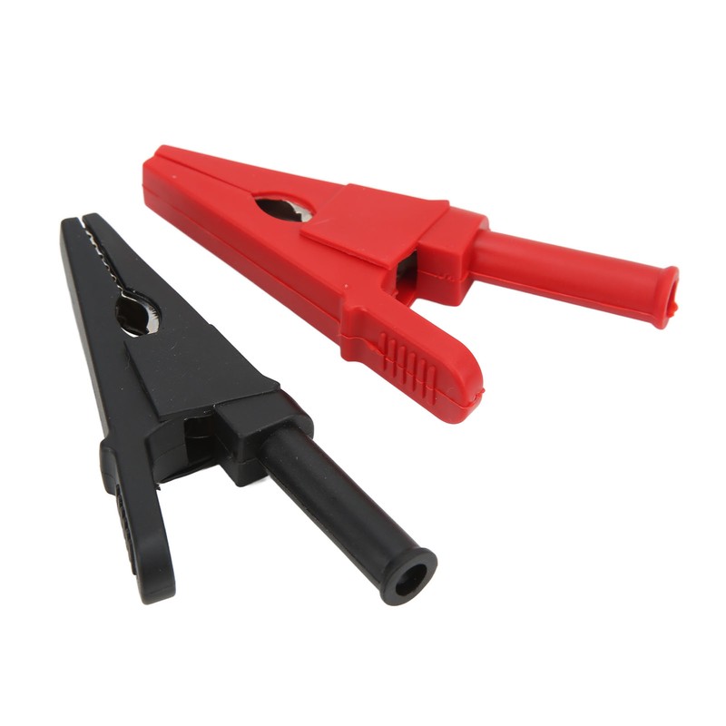 10pcs Electric Test Clip Brass Red Black 4mm/0.2in Hole 20mm/0.8in
